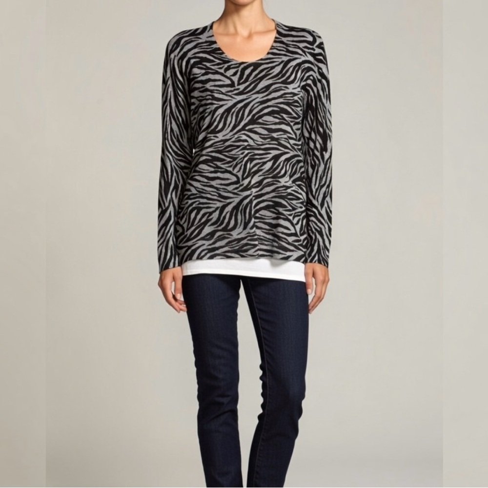Calvin Klein Layered-look Lightweight Sweater Sz Large